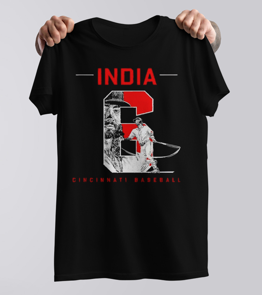 India Cincinnati Baseball Player T-Shirt