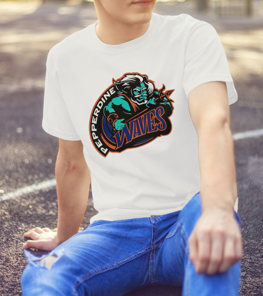 Pepperdine Waves 1997 Retro Logo Warrior T-Shirt