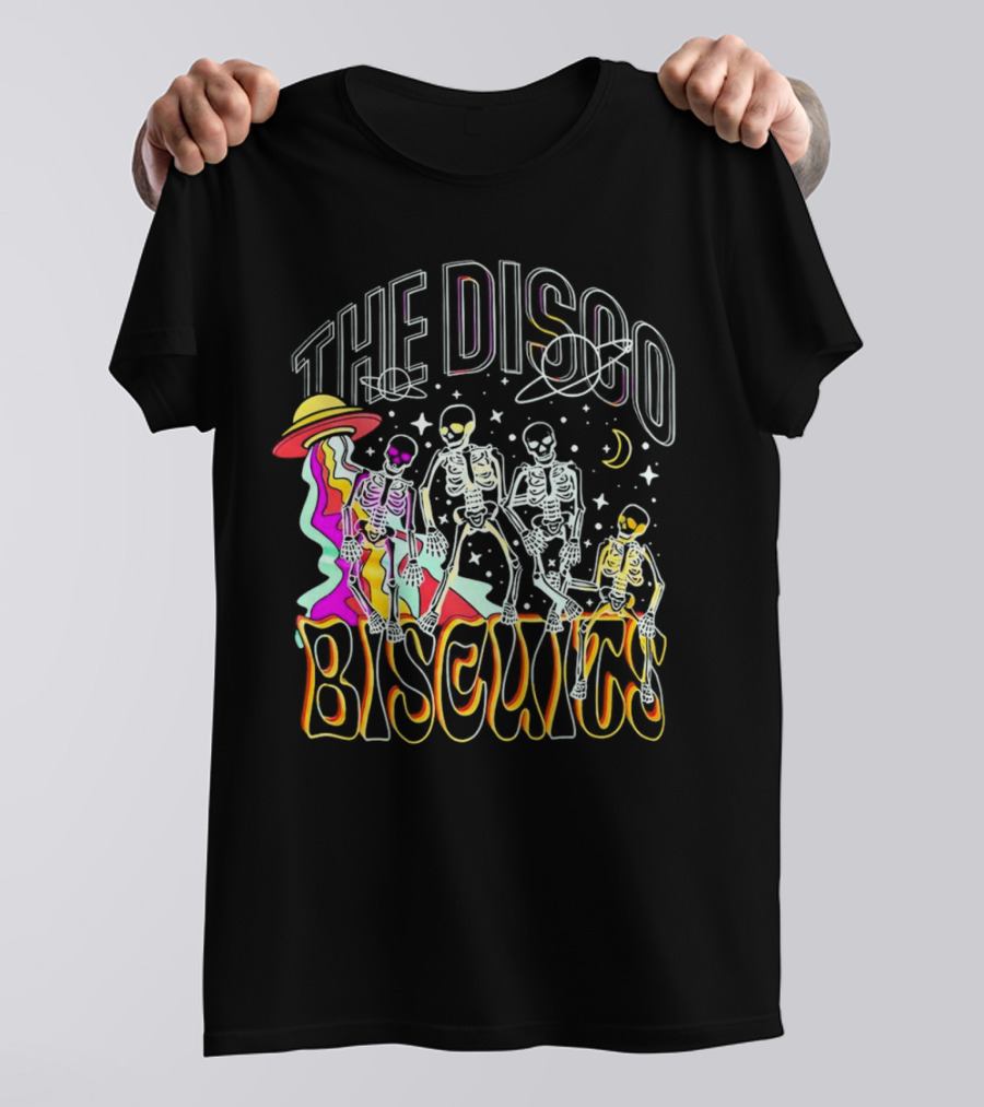 The Disco Biscuits Skeletons Dancing With UFO And Stars T-Shirt