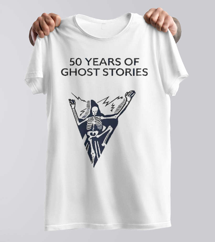 50 Years Of Ghost Stories Skeleton With Lightning Bolt T-Shirt