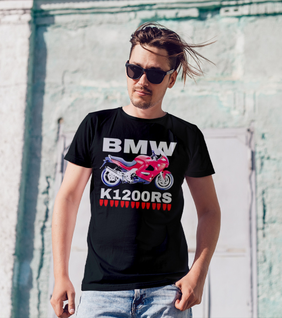 BMW K1200Rs Motorcycle Illustration With Red Iconic T-Shirt