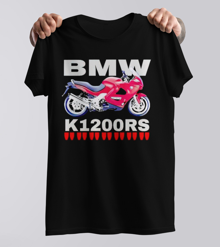 BMW K1200Rs Motorcycle Illustration With Red Iconic T-Shirt