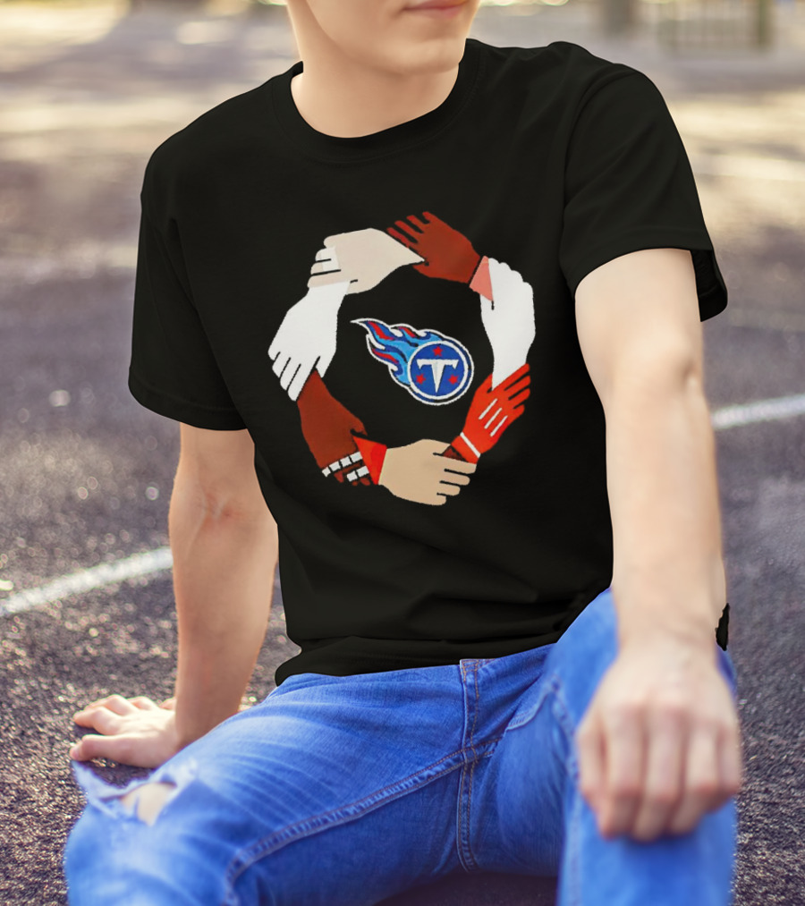 Tennessee Titans Unity Logo Hands Circle T-Shirt