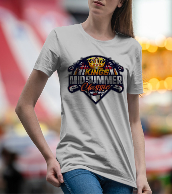 USSSA Ohio Baseball Kings Mid Summer Classic 2024 Palms Crown Bats T-Shirt