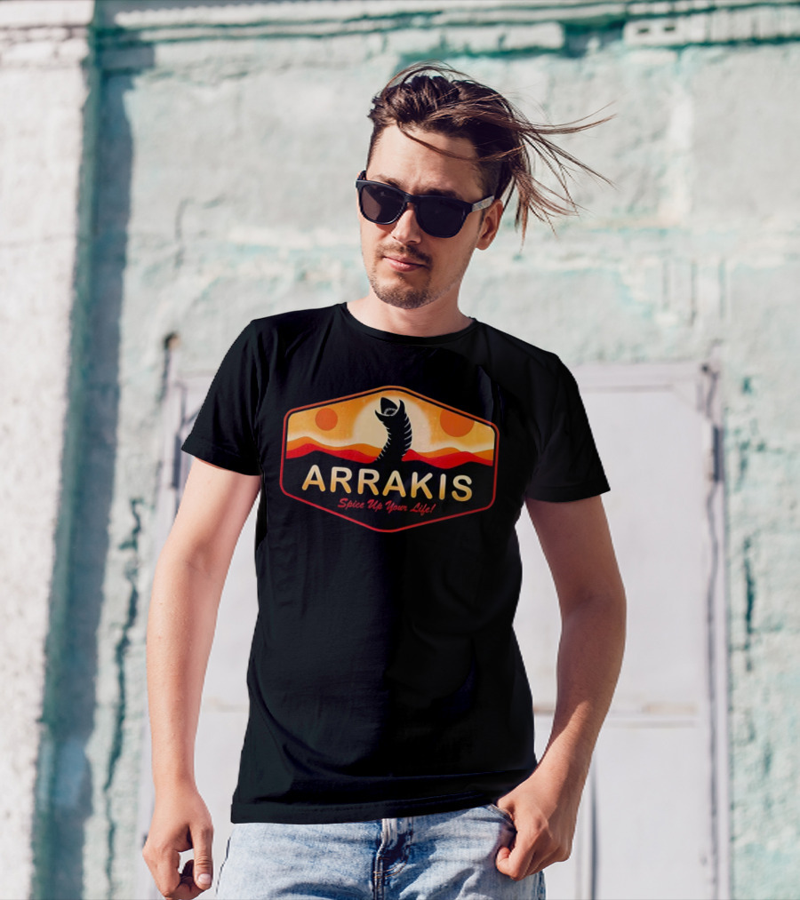 Arrakis Spice Up Your Life Dune Sandworm Desert Scene T-Shirt