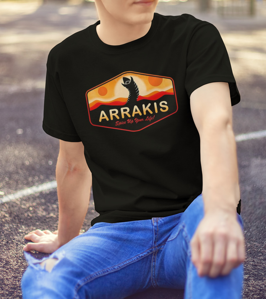 Arrakis Spice Up Your Life Dune Sandworm Desert Scene T-Shirt