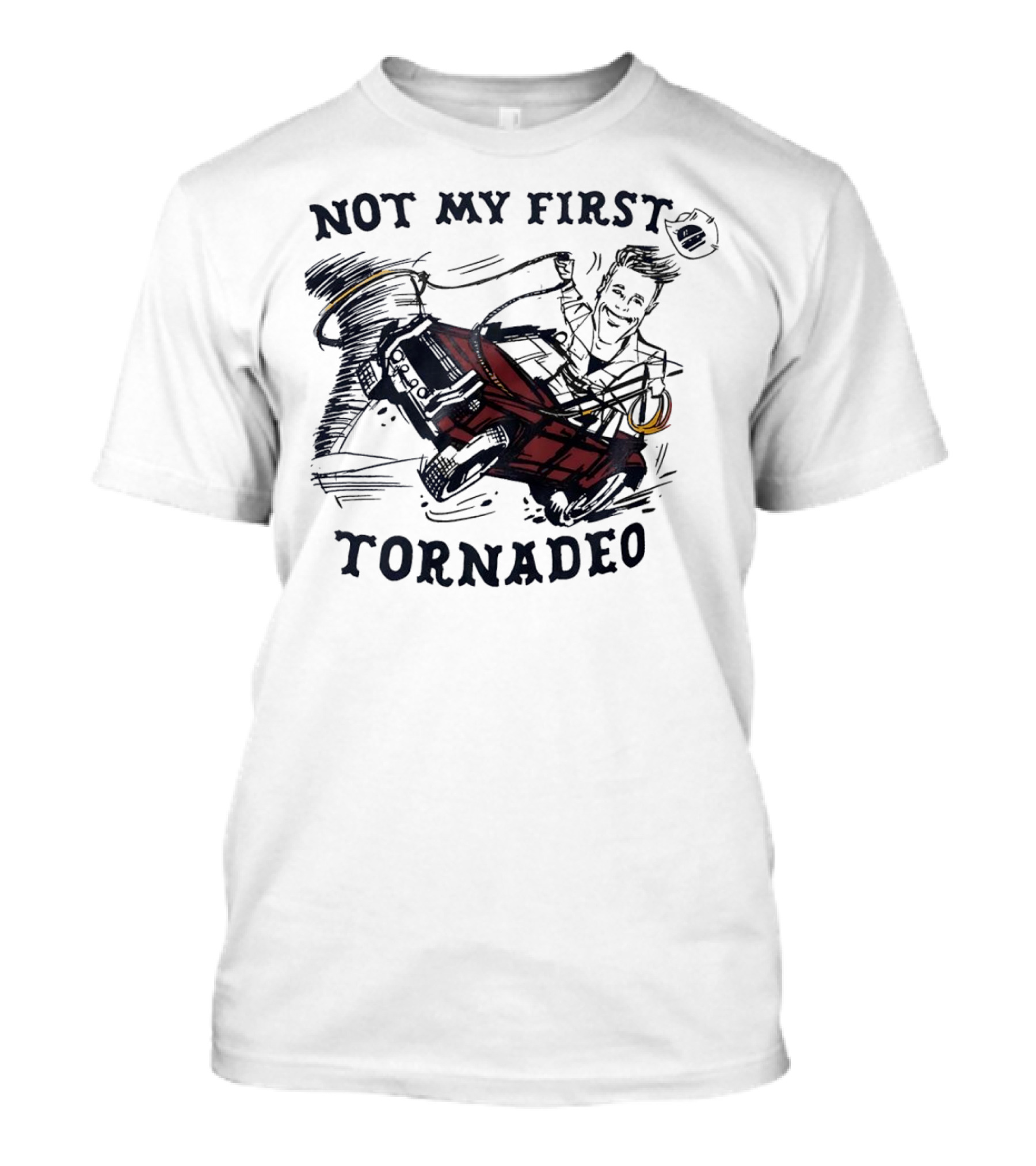 Not My First Tornadeo Glen Powell Riding Red Car In Tornado Sketch T-Shirt