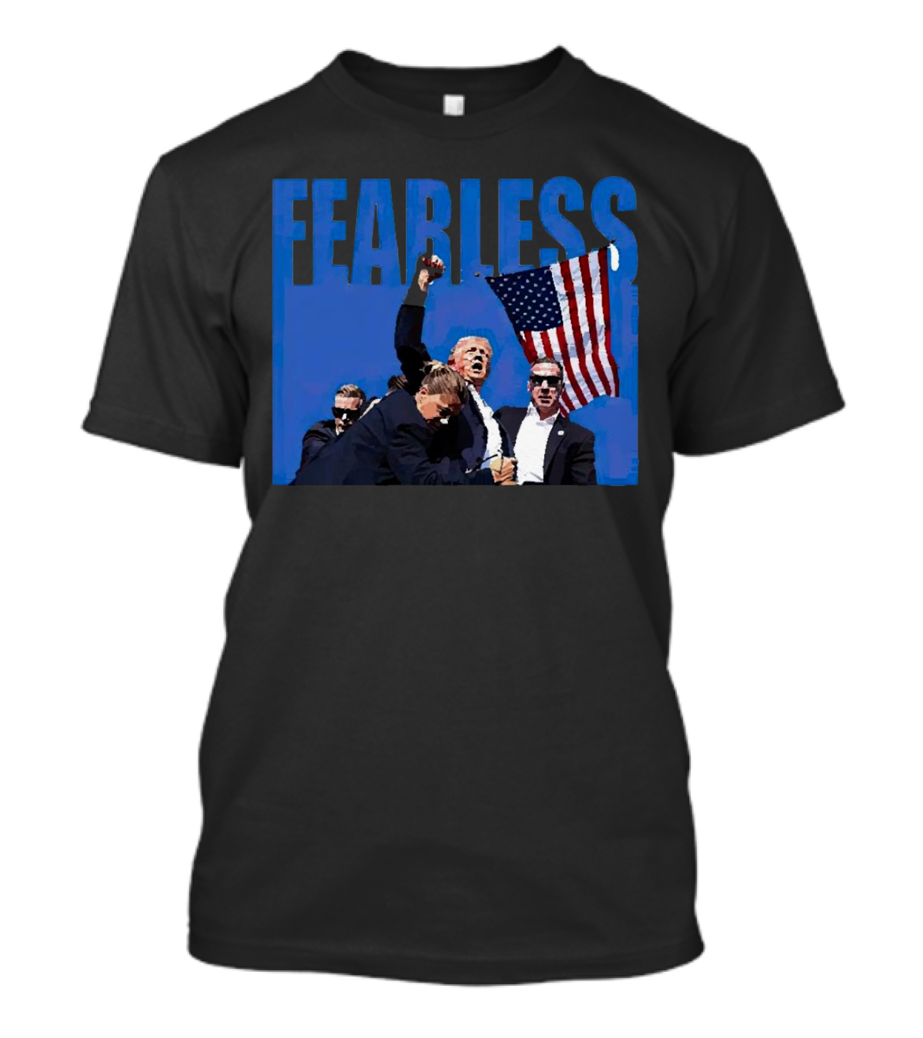 FEARLESS American Flag Gesture Mike Hurst T-Shirt