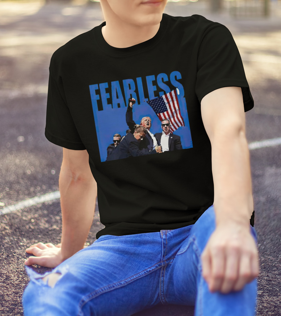 FEARLESS American Flag Gesture Mike Hurst T-Shirt