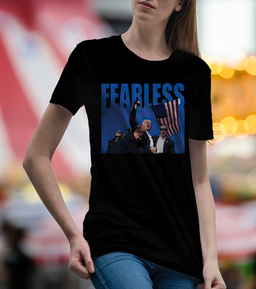 FEARLESS American Flag Gesture Mike Hurst T-Shirt
