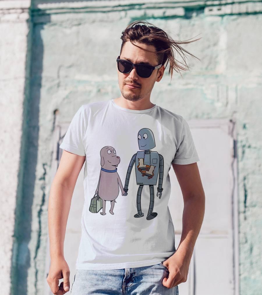 Companionship Adventure: Robot And Dog Journey T-Shirt