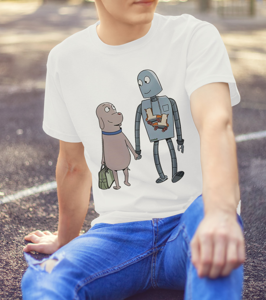 Companionship Adventure: Robot And Dog Journey T-Shirt