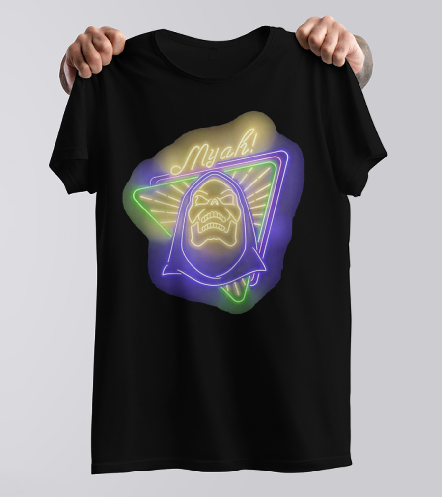 Skeletor Neon Myah Retro 80s Glowing Triangle T-Shirt