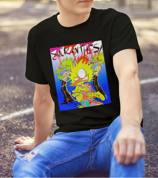 Suck On This Rugrats Reptar And Chuckie Cartoon T-Shirt