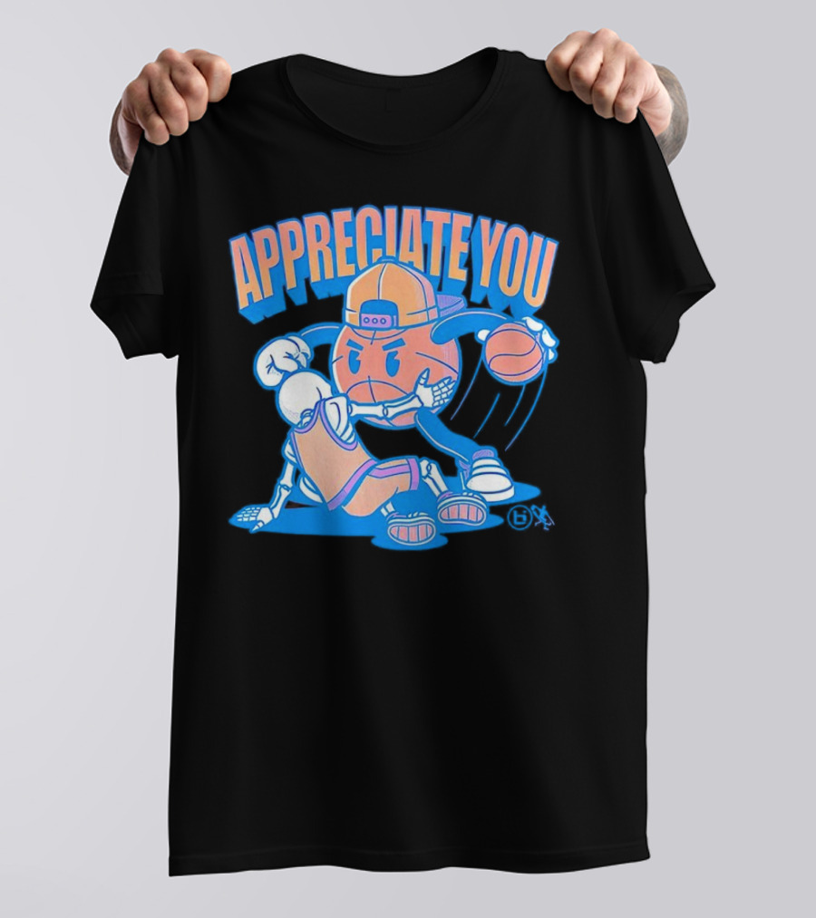 Ballislife Appreciate You Basketball Cartoon T-Shirt