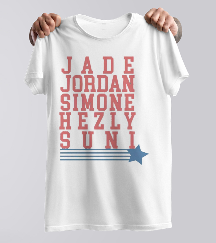 Jade Jordan Simone Hezly Suni Star Lines Sports T-Shirt