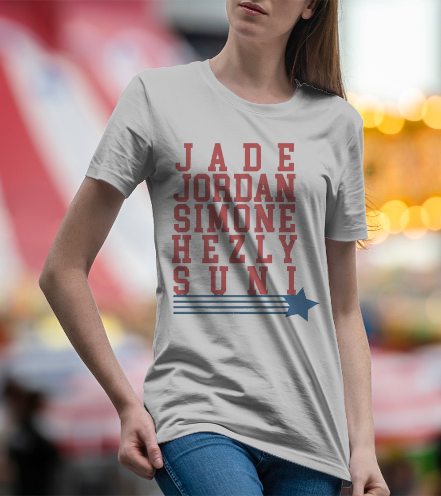 Jade Jordan Simone Hezly Suni Star Lines Sports T-Shirt