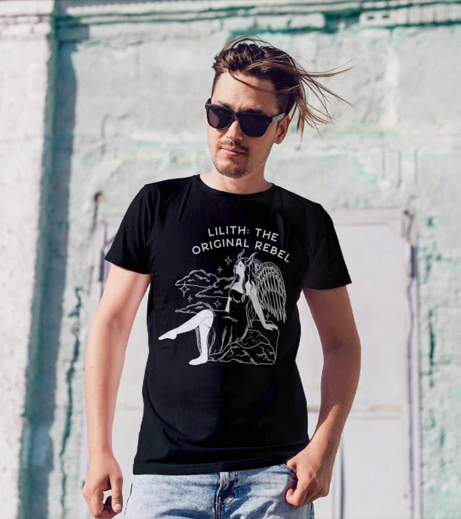 Lilith The Original Rebel Angelic Female Figure With Wings And Horns T-Shirt