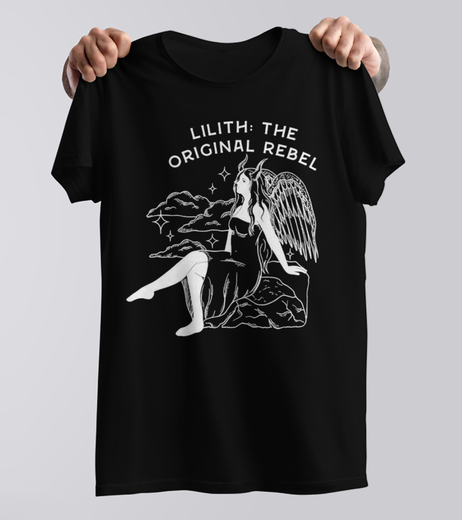 Lilith The Original Rebel Angelic Female Figure With Wings And Horns T-Shirt