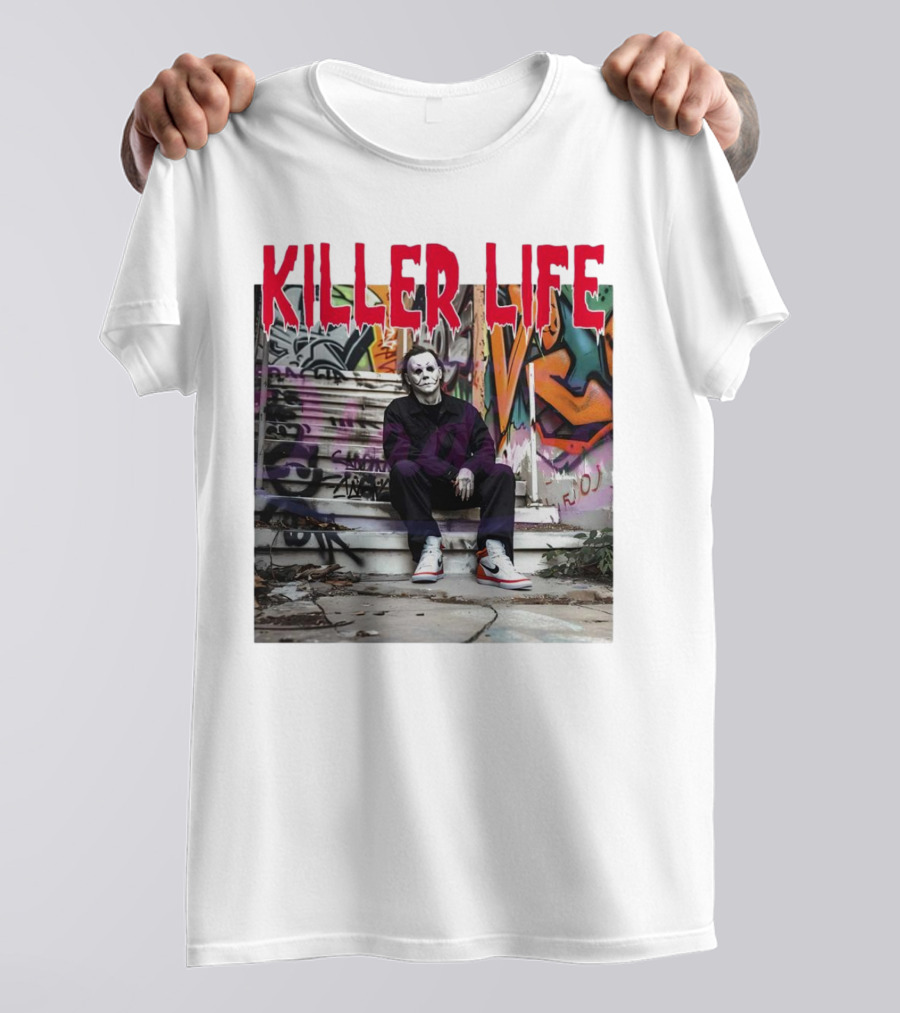 Michael Myers Killer Life Halloween Graffiti Steps T-Shirt