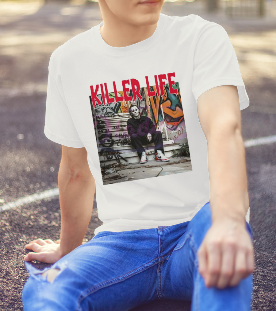 Michael Myers Killer Life Halloween Graffiti Steps T-Shirt