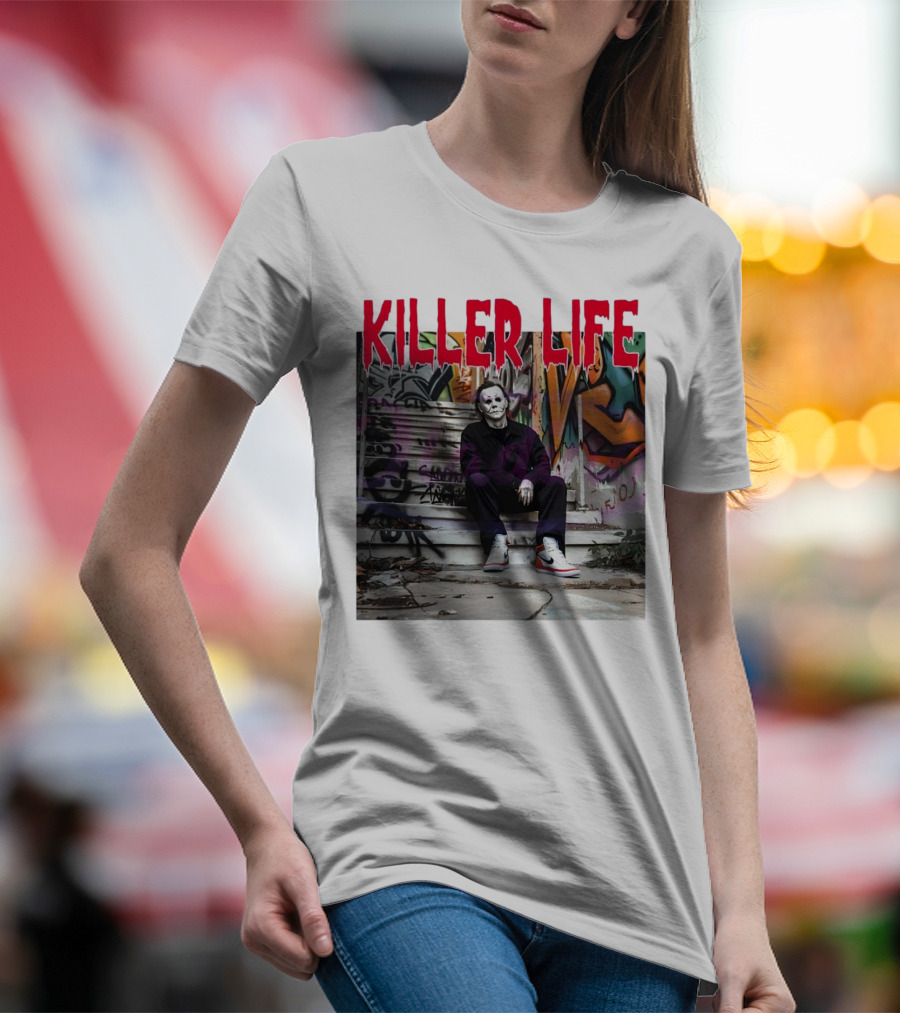 Michael Myers Killer Life Halloween Graffiti Steps T-Shirt