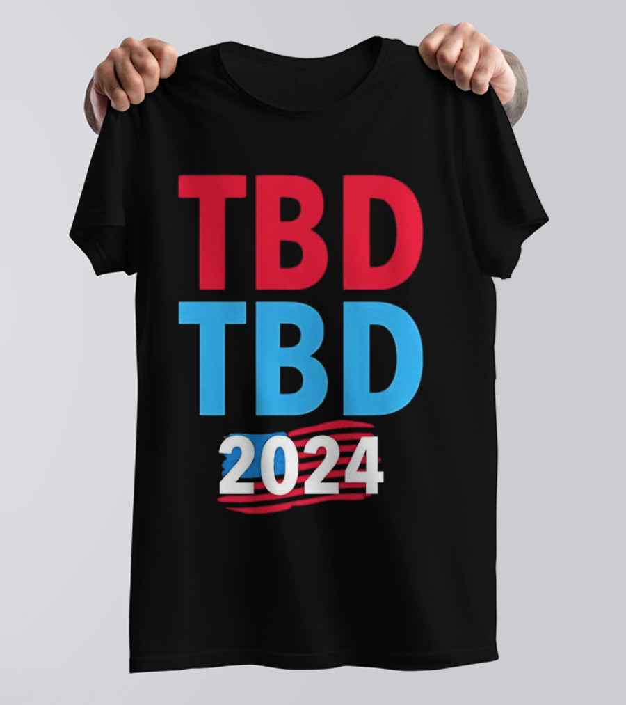 TBD TBD 2024 USA Flag Red White Blue Stripes T-Shirt