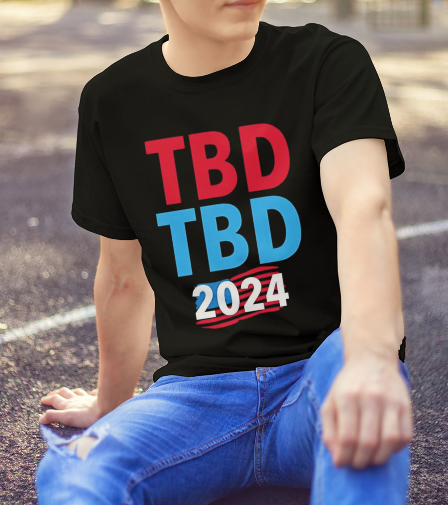 TBD TBD 2024 USA Flag Red White Blue Stripes T-Shirt