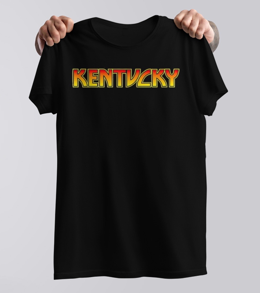 KENTUCKY Army Yellow Red Block Lettering T-Shirt