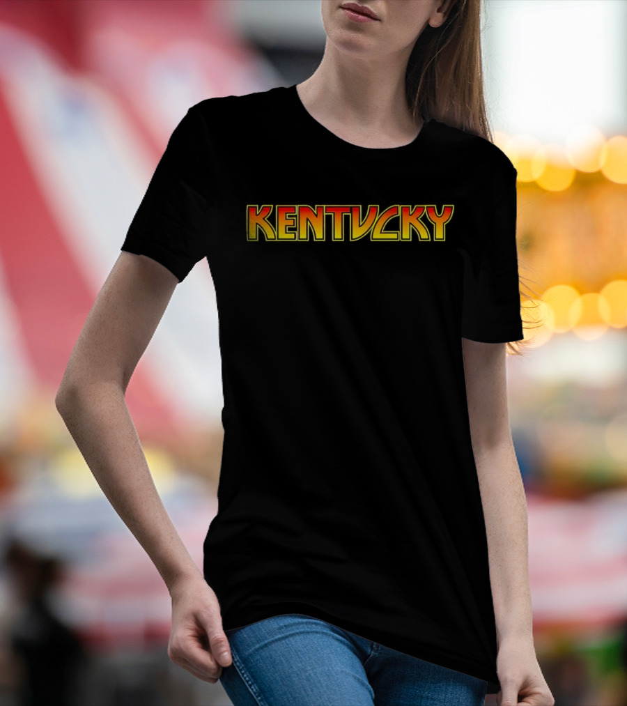 KENTUCKY Army Yellow Red Block Lettering T-Shirt