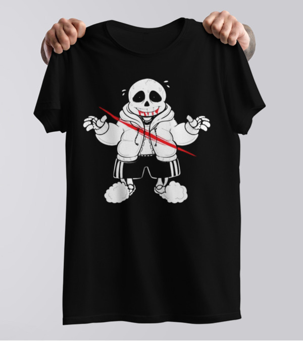 Sans Undertale Horror Zombie With Red Slash T-Shirt