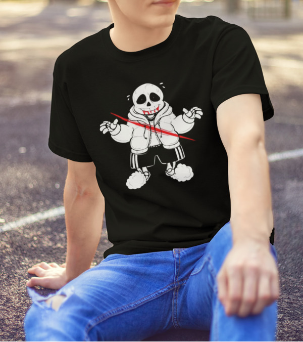 Sans Undertale Horror Zombie With Red Slash T-Shirt