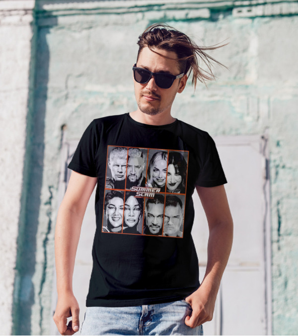 Summer Slam Cleveland WWE Superstar Collage T-Shirt