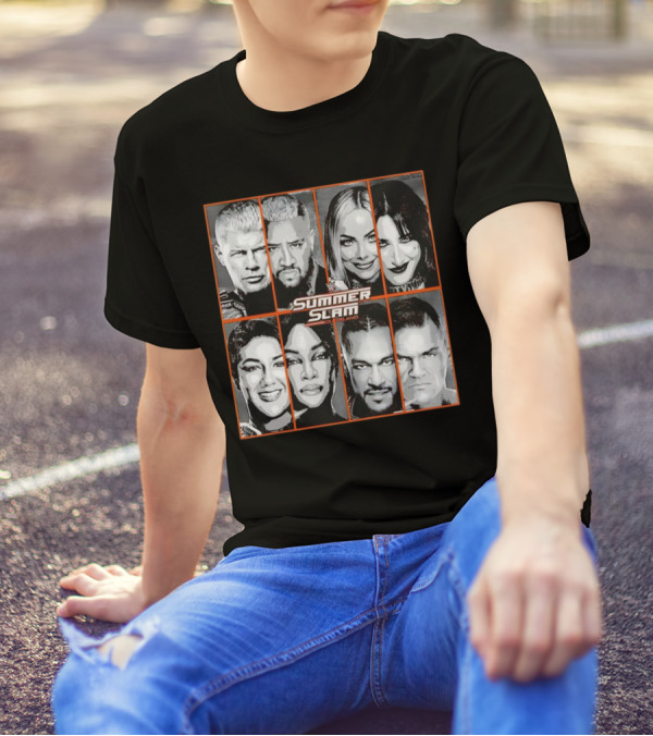 Summer Slam Cleveland WWE Superstar Collage T-Shirt