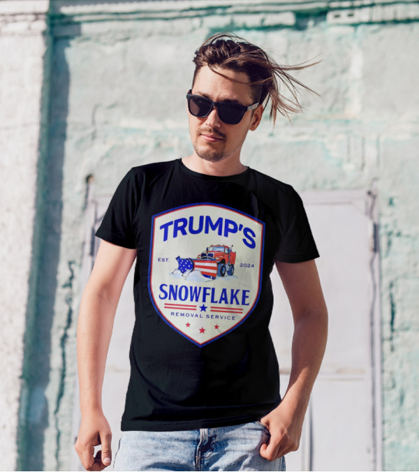 Trump's Snowflake Removal Service Presidential Election 2024 Plow Truck T-Shirt