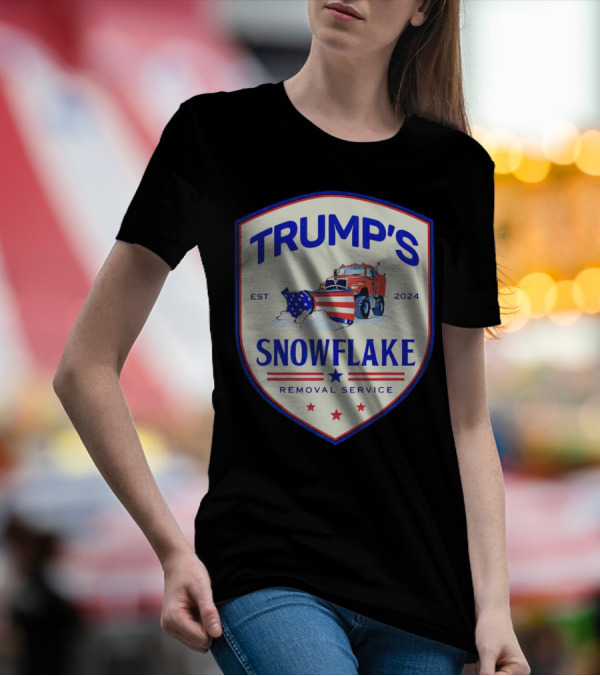 Trump's Snowflake Removal Service Presidential Election 2024 Plow Truck T-Shirt