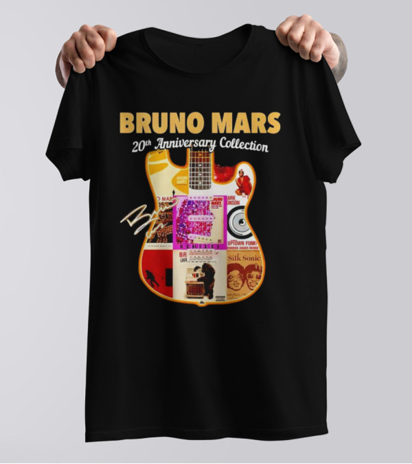 Bruno Mars 20th Anniversary Collection Featuring Uptown Funk And Silk Sonic T-Shirt