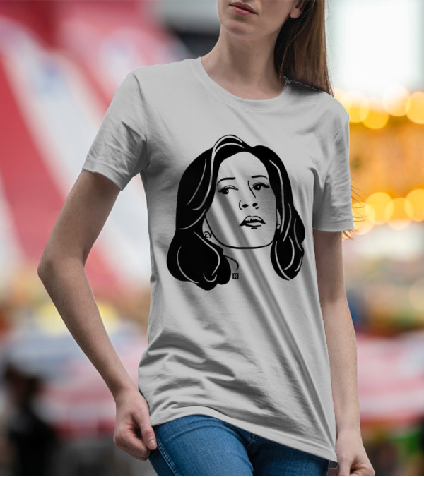 Kamala Harris Face Heavyweight Black T-Shirt