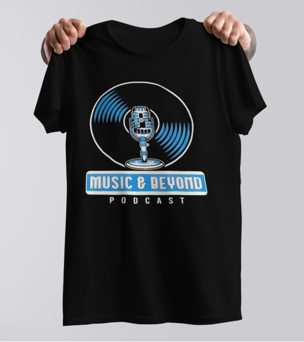 Music And Beyond Podcast Vinyl Microphone T-Shirt