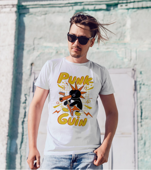 Punk-Guin Penguins Playing Musical Punk Guin T-Shirt