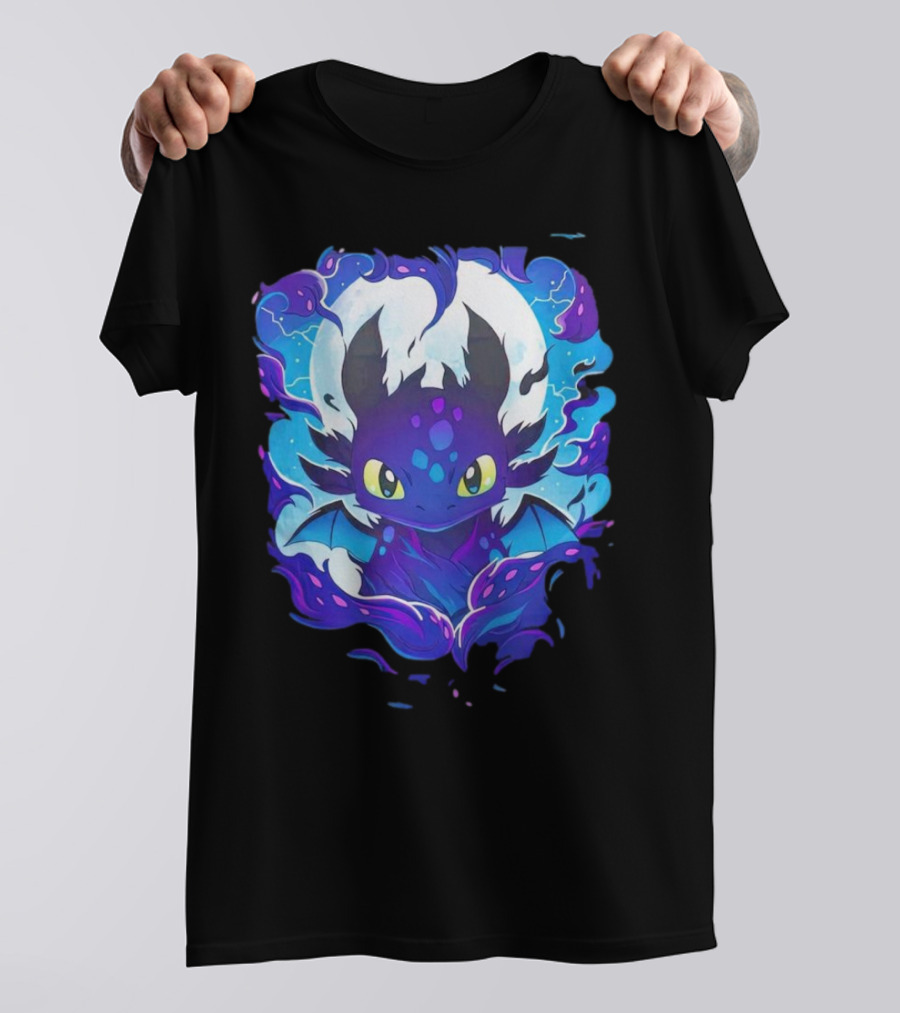 Toothless From How To Train Your Dragon Magical Night Sky Scene T-Shirt