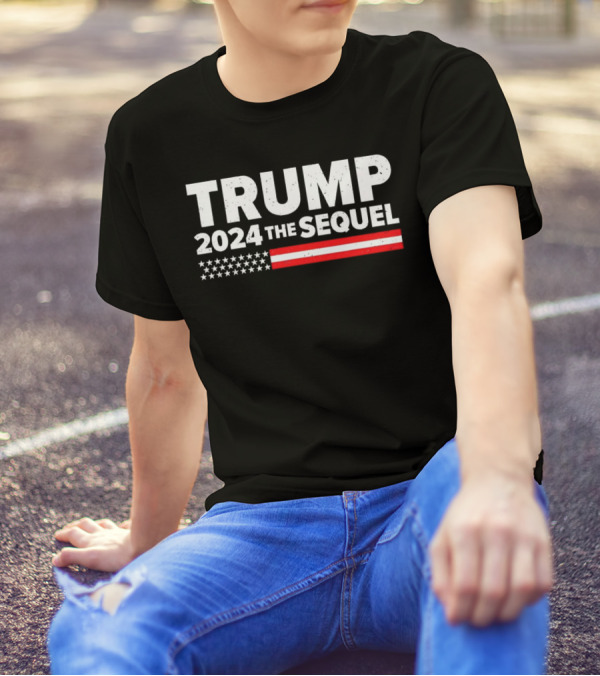 Trump 2024 The Sequel Vintage American Flag T-Shirt