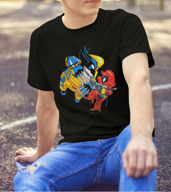 Wario And Mario As Wolverine And Deadpool Face-Off In Colorful Crossover T-Shirt