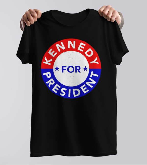 Kennedy For President Campaign Button Red White Blue T-Shirt