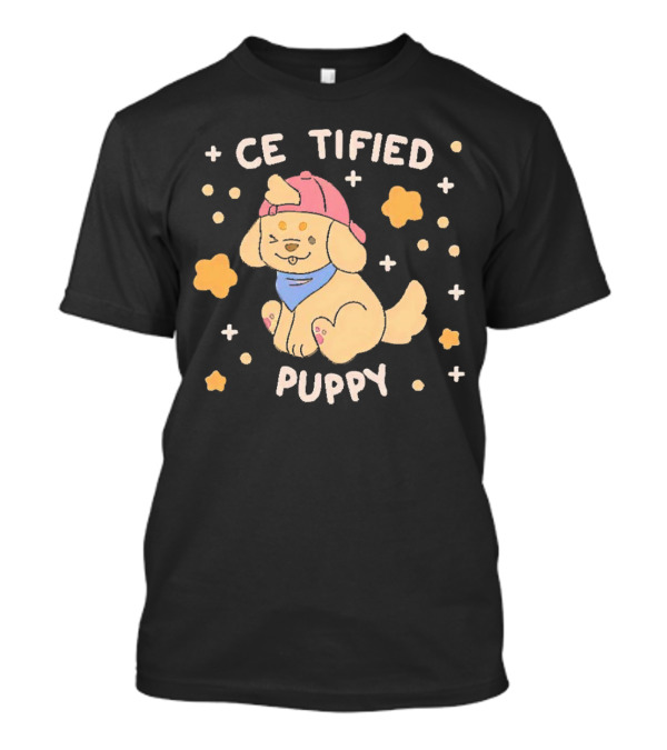Certified Cute Puppy With Hat And Bandana T-Shirt