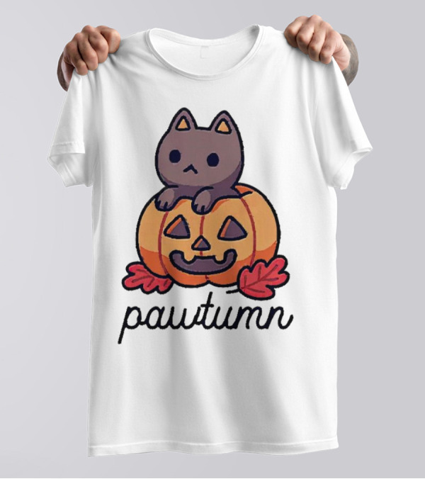 Halloween Cat Pawtumn Pumpkin T-Shirt