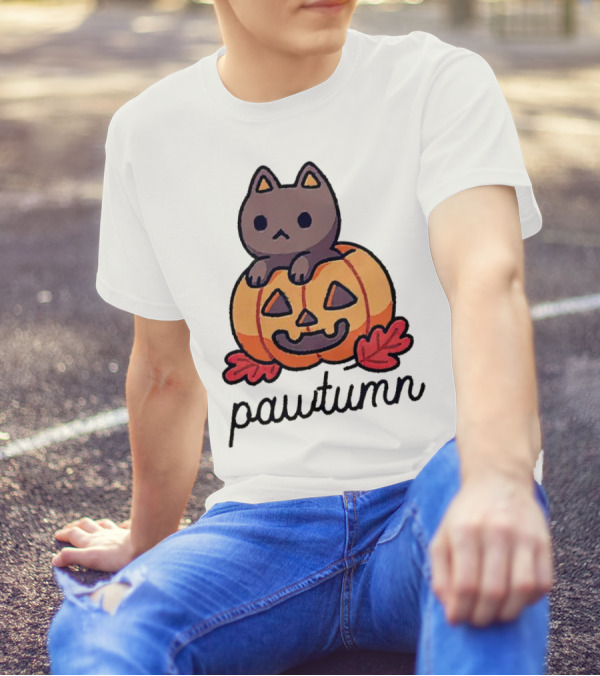 Halloween Cat Pawtumn Pumpkin T-Shirt