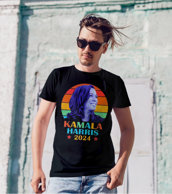 Kamala Harris 2024 Vote President Kamala Harris Election Campaign Vintage Rainbow T-Shirt
