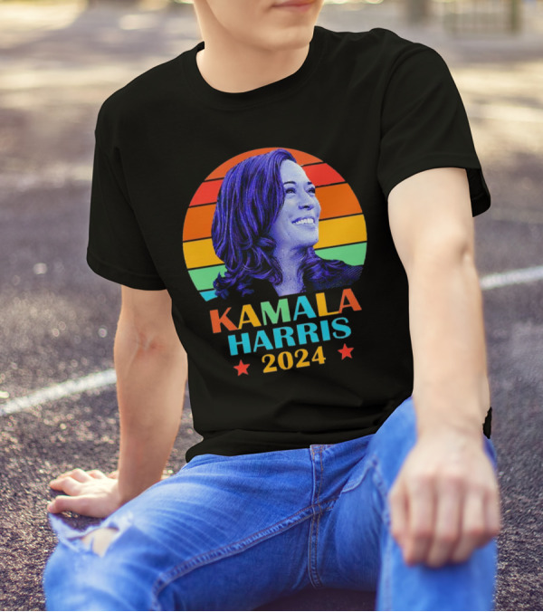 Kamala Harris 2024 Vote President Kamala Harris Election Campaign Vintage Rainbow T-Shirt