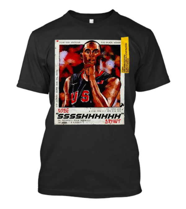 Kobe Bryant USA Basketball SSSSHHHHH Olympics Hand Drawn T-Shirt